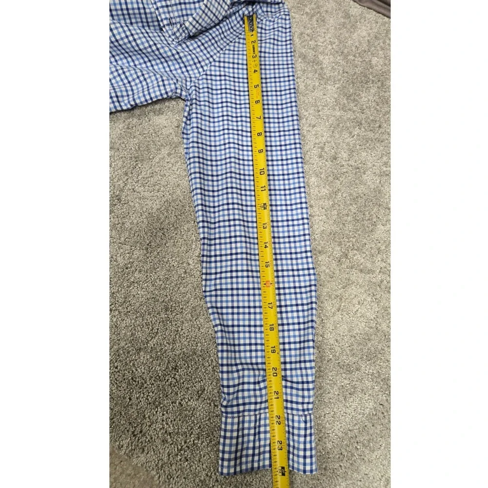 Ralph Lauren Performance Blue Gingham Check Button Down Shirt Boys XL